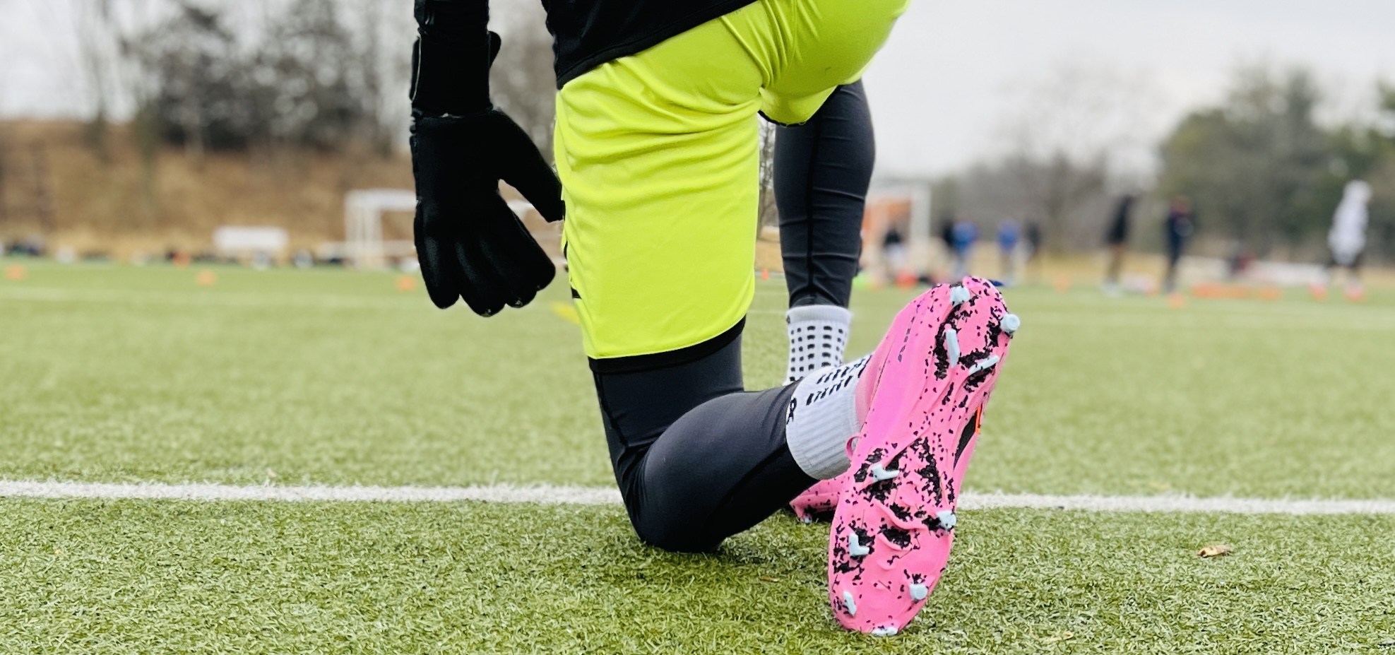 Team members kneeling